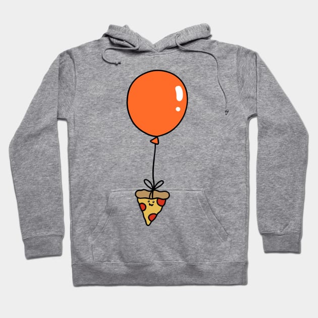 Orange Balloon Pizza Slice Hoodie by saradaboru